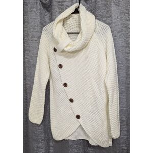 White Pullover Long‎ Sleeve Sweater Women's Size Medium